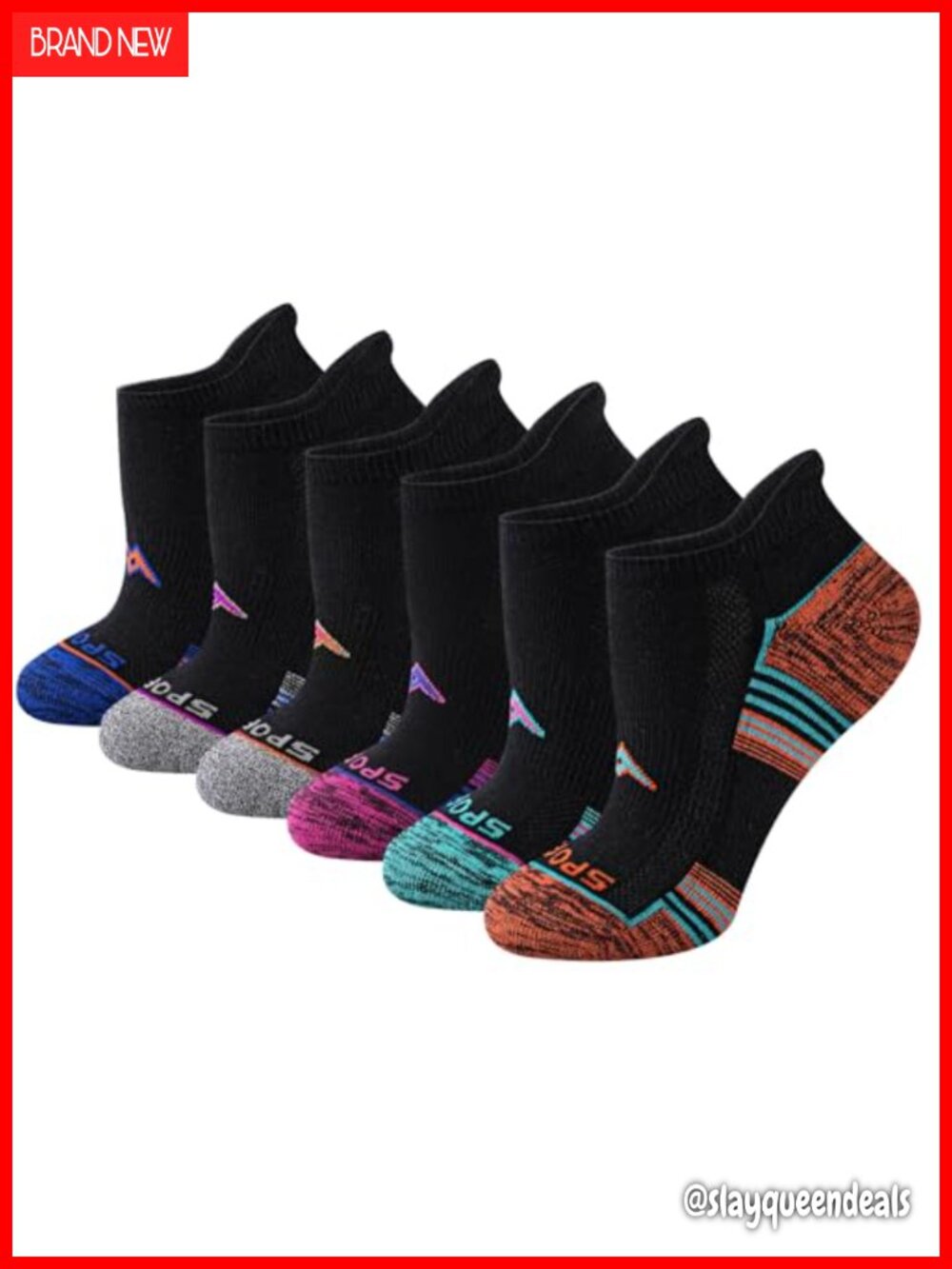 Cotton Athletic Ankle Socks Cushioned Sole Heel Tab Running Gym 6 Pairs